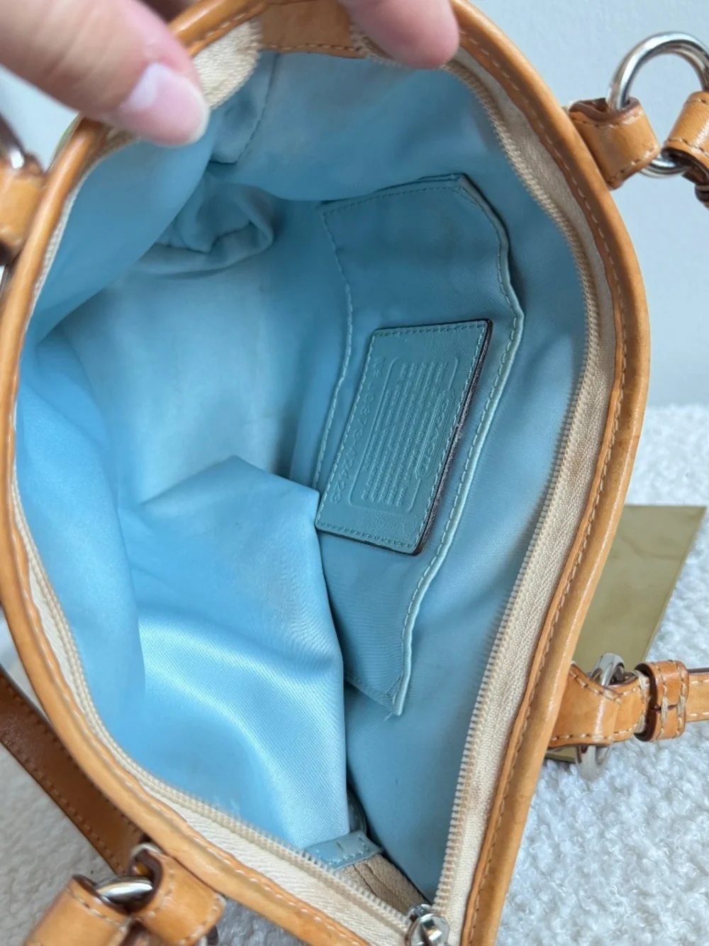 Vintage Coach Legacy Stripe Satin Mini Tote